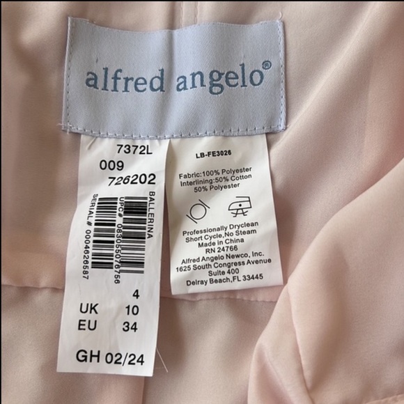 Alfred Angelo Ballerina Pink Style 7372L Draped Empire Long Bridesmaid Dress - Picture 7 of 12